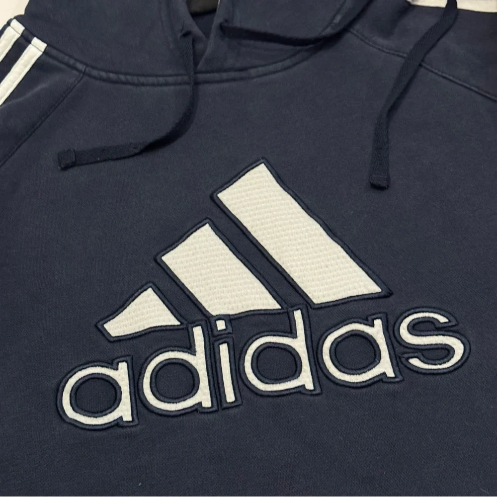 Vintage 90’s Adidas Navy Big Logo Hoodie